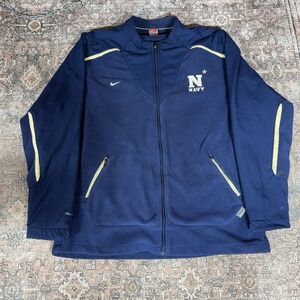 Vintage 90s Nike Navy Fleece Windbreaker Jacket Blue Size XL